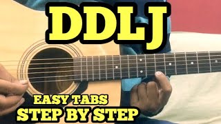 DDLJ Guitar TabsLead Lesson  SINGLE STRING  Tujhe Dekha To ye Jana Sanam  Easy Beginner Songs [upl. by Rufe]