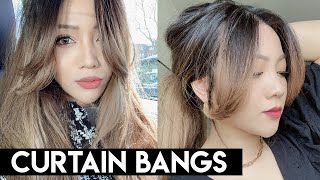 HOW TO STYLE CURTAIN BANGS  SIMPLE STYLING METHOD [upl. by Louth]