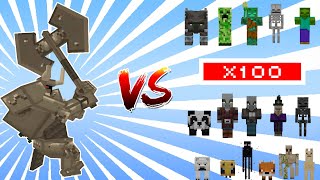 Ferrous Wroughtnaut  Mowzies Mobs  vs Minecraft Mobs 1vs100 [upl. by Ardisi]