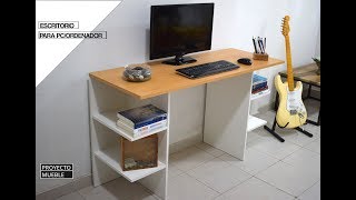 ESCRITORIO DE MELAMINA FACIL DE HACER  Easy Computer Desk [upl. by Sine]