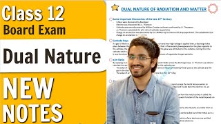 Class 12 Boards  Dual Nature of Radiation and Matter Notes [upl. by Cykana]