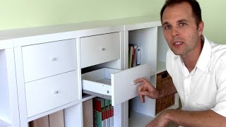 How to assemble Ikea bookshelf drawers  EXPEDIT KALLAX shelf [upl. by Peh]