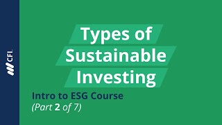 Types of Sustainable Investing  Intro to ESG Course Part 2 of 7 [upl. by Fulbert]