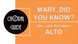 Mary Did You Know  ALTO Schrader [upl. by Cissy]