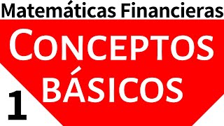 Matemáticas Financieras Conceptos Básicos Tema 1 [upl. by Adnilahs32]