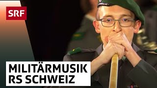 Militärmusik Rekrutenschule Schweiz  Basel Tattoo 2017  SRF [upl. by Joashus]