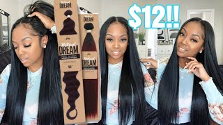 How To Natural quick weave with middle part leave out [upl. by Animor]