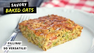 I made baked oats for DINNER savory version HEALTHY AND CHEAP [upl. by Onilatac]