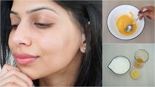 DIY Face Mask for Clear Glowing Skin Turmeric Yogurt amp Lemon [upl. by Aletha]