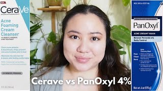 PanOxyl vs Cerave Benzoyl Peroxide 4 Cleanser [upl. by Larimore758]