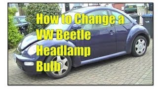 VW Beetle Headlight Bulb Change Simple Easy Steps [upl. by Ahcropal]