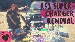 R53 Supercharger Removal by a GIRL [upl. by Ahsienom]