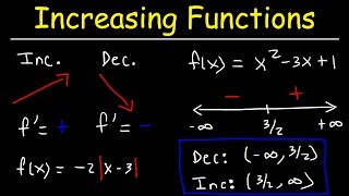 Increasing and Decreasing Functions  Calculus [upl. by Van]