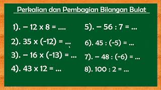 CARA MENGHITUNG PERKALIAN DAN PEMBAGIAN BILANGAN BULATPOSITIF dan NEGATIF [upl. by Anitsyrc]