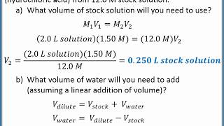 CHEMISTRY 101  Solution Dilutions [upl. by Kind]