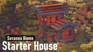 Minecraft  How to Build a Simple Savanna Starter House [upl. by Ynnot342]