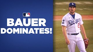 New Dodgers pitcher Trevor Bauer DOMINATES with 1hit performance [upl. by Asiil]