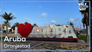 Aruba Oranjestad  Walking Tour 4K [upl. by Ettennil]