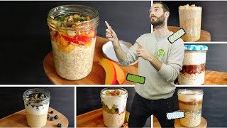 How to Make OVERNIGHT OAT in a Jar  Our 6 Best Recipes [upl. by Coopersmith]