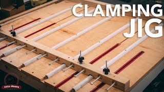 DIY Adjustable Clamping Jig  Glue Ups Panels Cutting Boards [upl. by Lean450]