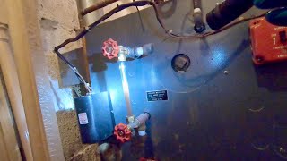 Steam Boiler Banging Hammering Noises Leaky Air Vent [upl. by Vachel211]