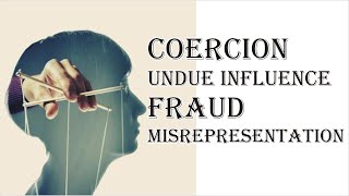 Coercion Undue Influence Fraud Misrepresentation  Indian Contract Act 1872  Law Guru [upl. by Lizned]