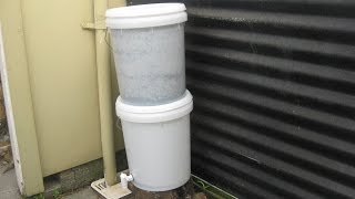 Survivalist Water Filter  Make A Bucket Sand amp Charcoal Bio filter [upl. by Encratis291]