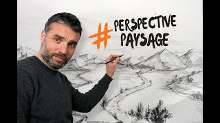 DESSINER UN PAYSAGE EN PERSPECTIVE  COURS PRATIQUE [upl. by Jelks]