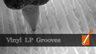 Electron microscope slowmotion video of vinyl LP [upl. by Ibbed]