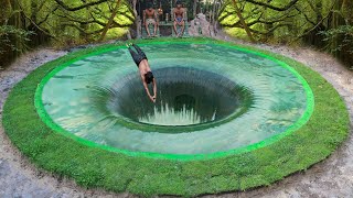 I Build Underground House Water Slide To Tunnel Underground Swimming Pools For hiding [upl. by Ansev]