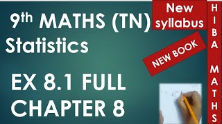 9th maths chapter 8 exercise 81 full answers statistics tn samacheer hiba maths [upl. by Elaynad]