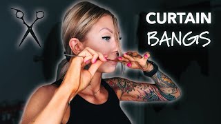 How to Cut Curtain Bangs  Easy DIY [upl. by Aroel580]