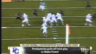 Presbyterian Trick Play vs Wake Forest [upl. by Esnahc]