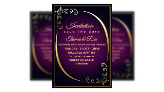 Wedding Invitation Card Design Tutorial in Photoshop [upl. by Sera]