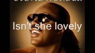 Stevie WonderIsnt She Lovely Lyrics [upl. by Hnid]