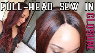 Full Head Weave wClosure  Sew In  Step by Step [upl. by Natassia]