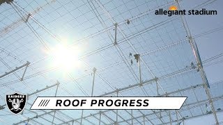 Allegiant Stadium Roof Reaches Big Milestone  Las Vegas Raiders [upl. by Hedve408]