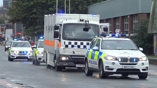 CAT A Armed Prison Convoy Transporting Prisoners To HMP Strangeways From Liverpool Crown Court [upl. by Anallise]