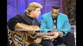 GARY BUSEY PLAYS BUDDY HOLLYS GUITAR [upl. by Yrailih682]