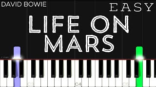 David Bowie  Life On Mars  EASY Piano Tutorial [upl. by Nonnag604]