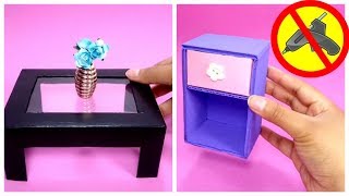 como hacer una Mesa en Miniatura de Cartón  how to make MiniatureTable with Cardboard [upl. by Ahsanat]