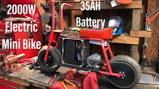 2000W Electric Mini Bike Part 2 Finish and Test Ride [upl. by Malchy785]