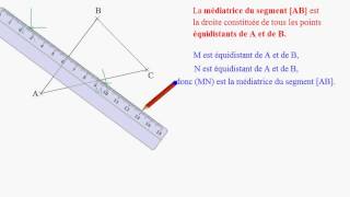 Construction des 3 médiatrices dun triangle [upl. by Nerine]