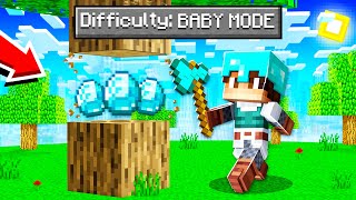 Minecraft but its quotBABY MODEquot DIFFICULTY [upl. by Derek]