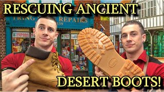 Restoring 20 Year Old Desert Boots  New Padded Collar  Vibram Soles [upl. by Laleb]