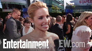 Glee Dianna Agron Interview At 2010 Emmys  Entertainment Weekly [upl. by Ardeahp]