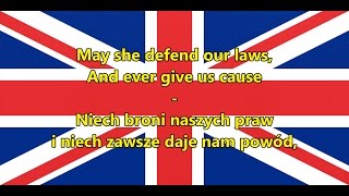 Hymn Wielkiej Brytanii  Anthem of UK ENPL tekst [upl. by Slayton]