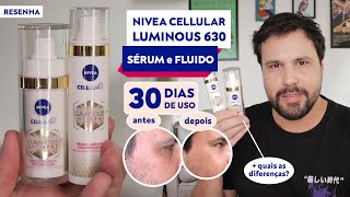 NIVEA LUMINOUS 630 CELLULAR ANTISPOT Sérum e Fluido FPS 50 Resenha e Diferenças Antimanchas [upl. by Aisatana]