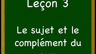 Le sujet et le complément du nom  Comprendre les fonctions des mots Leçon 3 [upl. by Assereht]