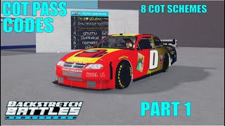 COT Car Codes Backstretch Battles Roblox Part 1 [upl. by Nikaniki]